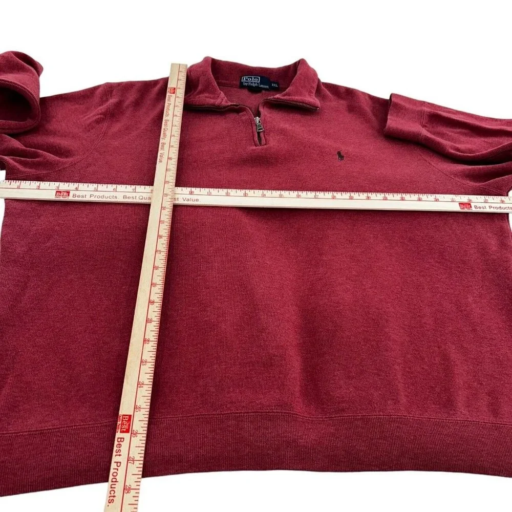 Polo by Ralph Lauren Men's Red Quarter-Zip Sweatshirt